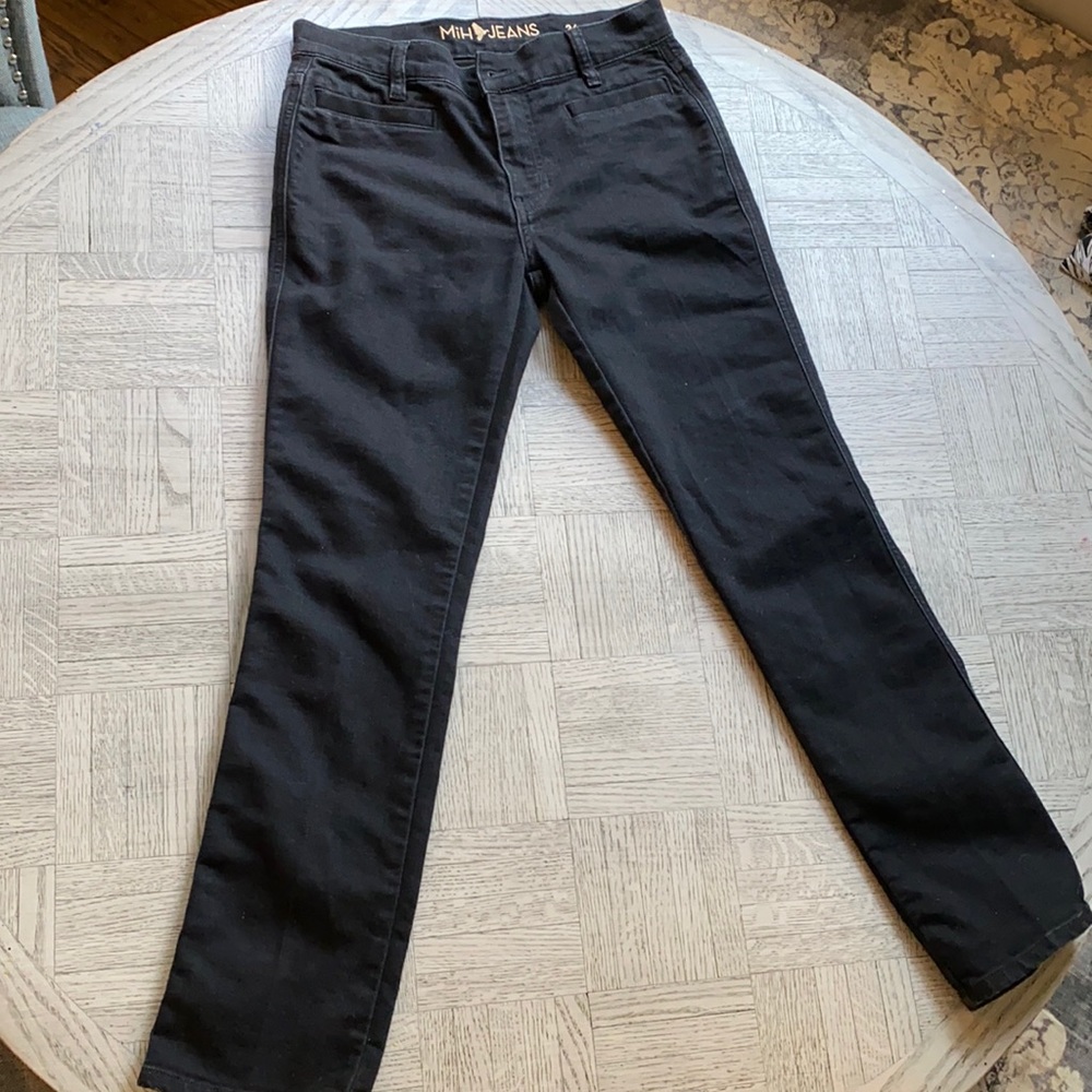 Mih mid rise black denim jean